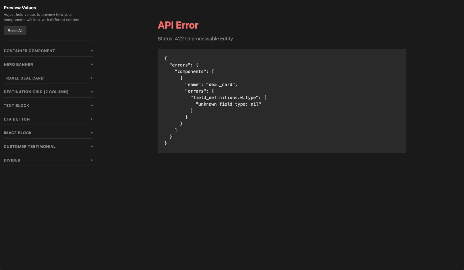CLI Dev Server Errors