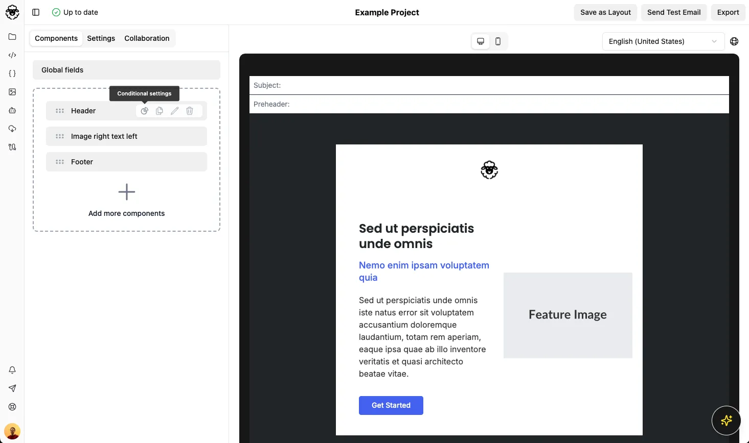 Component conditional Pie Chart