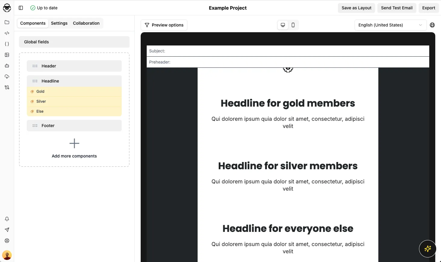 Component conditional branches