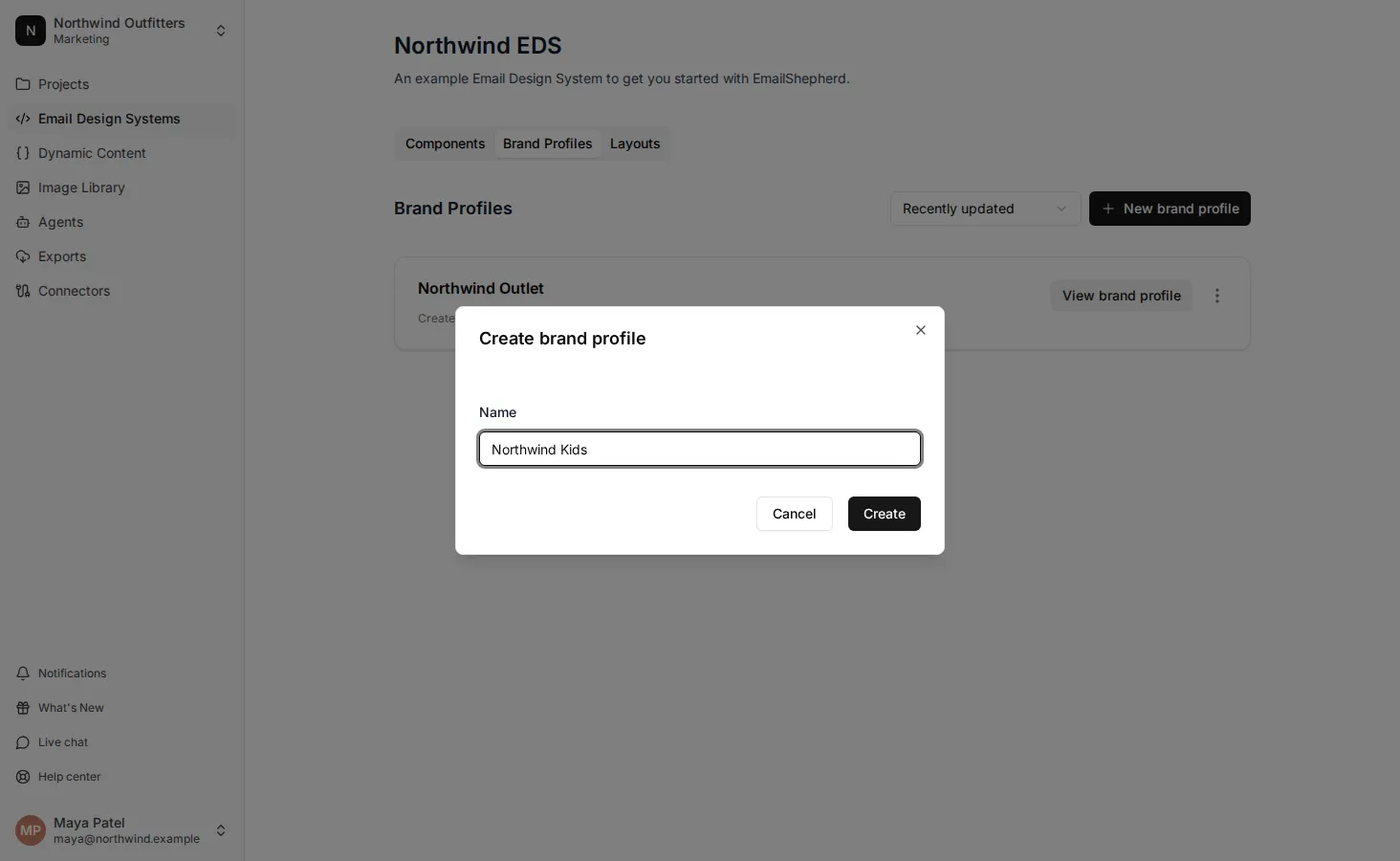 Creating a brand profile