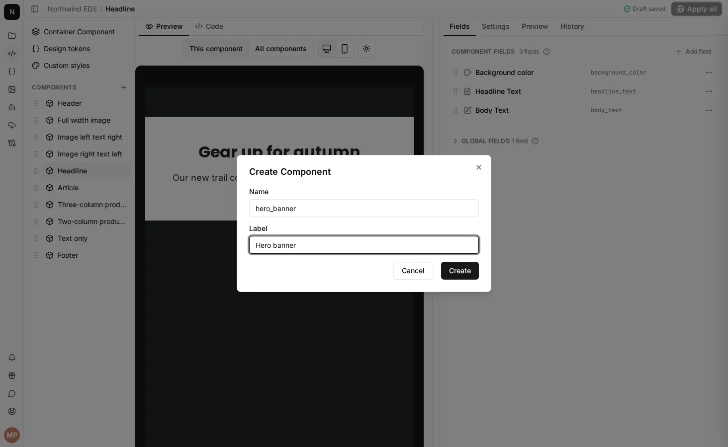 Creating a component