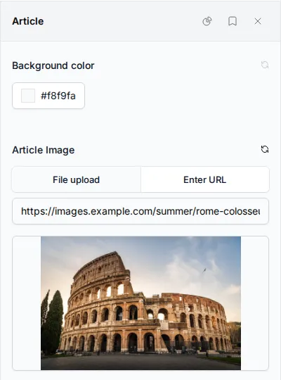 Entering an image URL