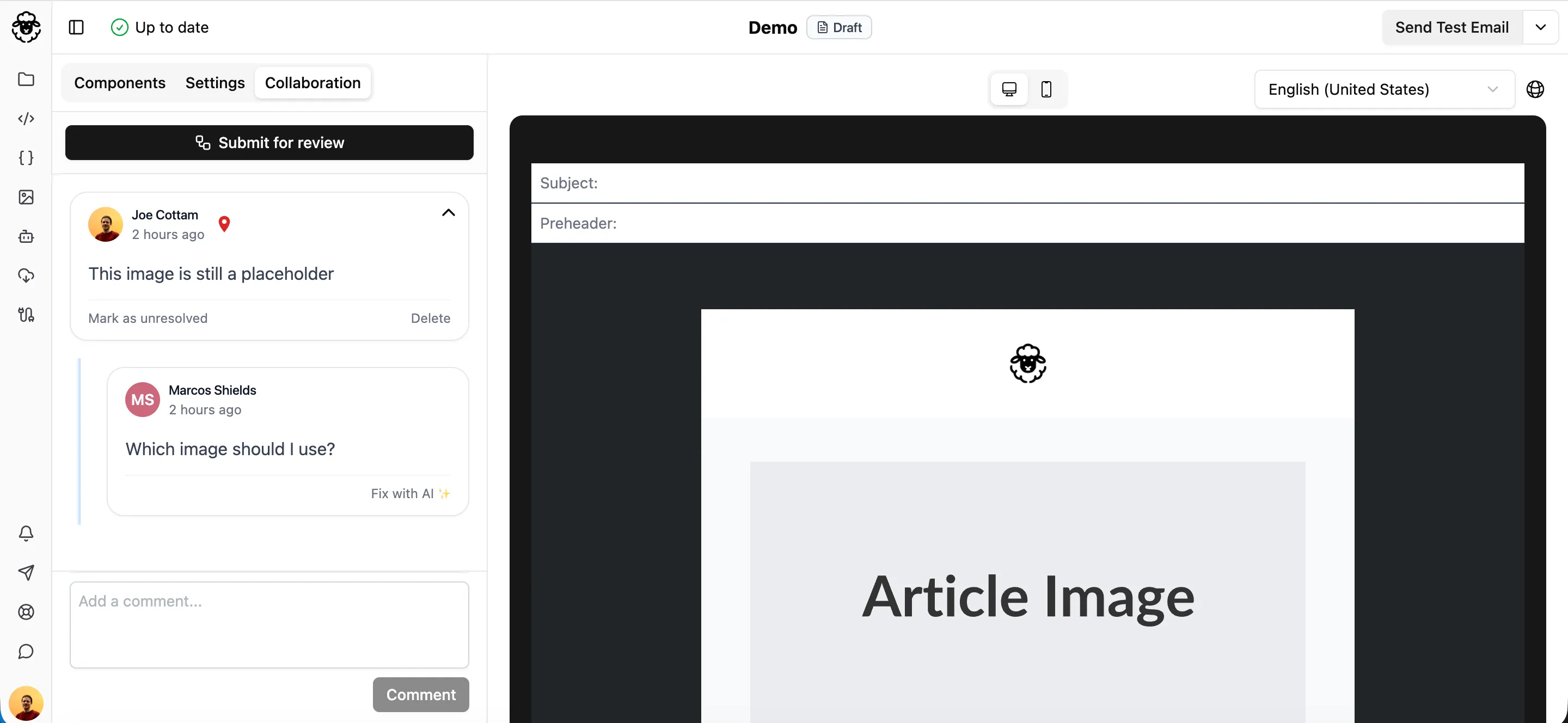 Email status indicator