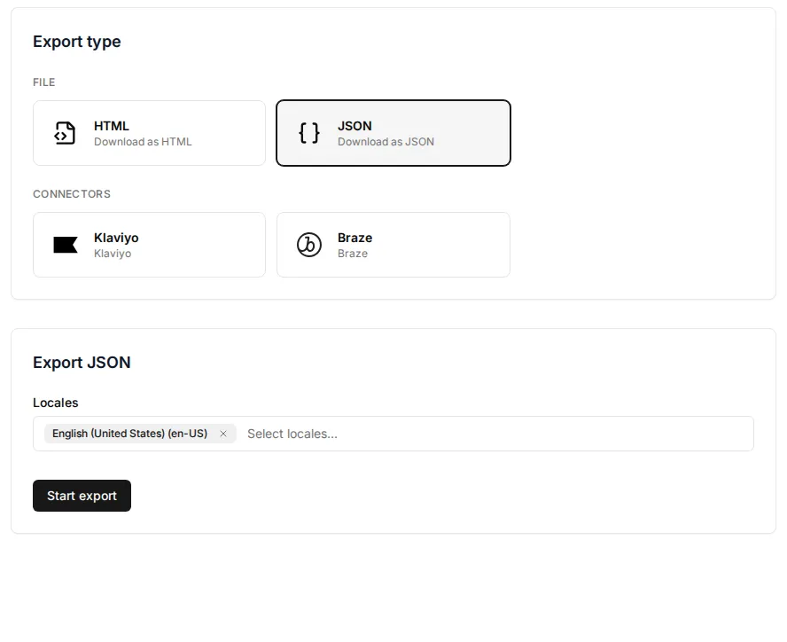 Exporting an email as JSON