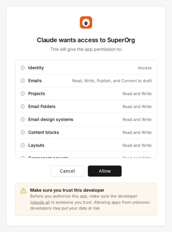 The EmailShepherd consent screen