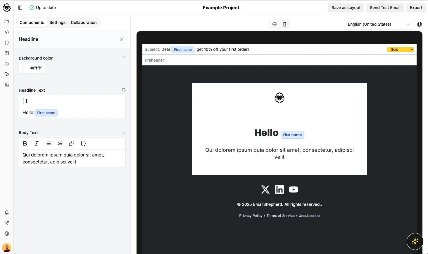 Personalization Tag Inserted