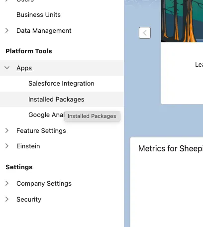 Salesforce Marketing Cloud Installed Packages