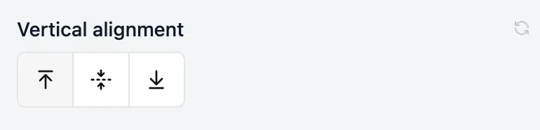 A vertical align field in the email editor