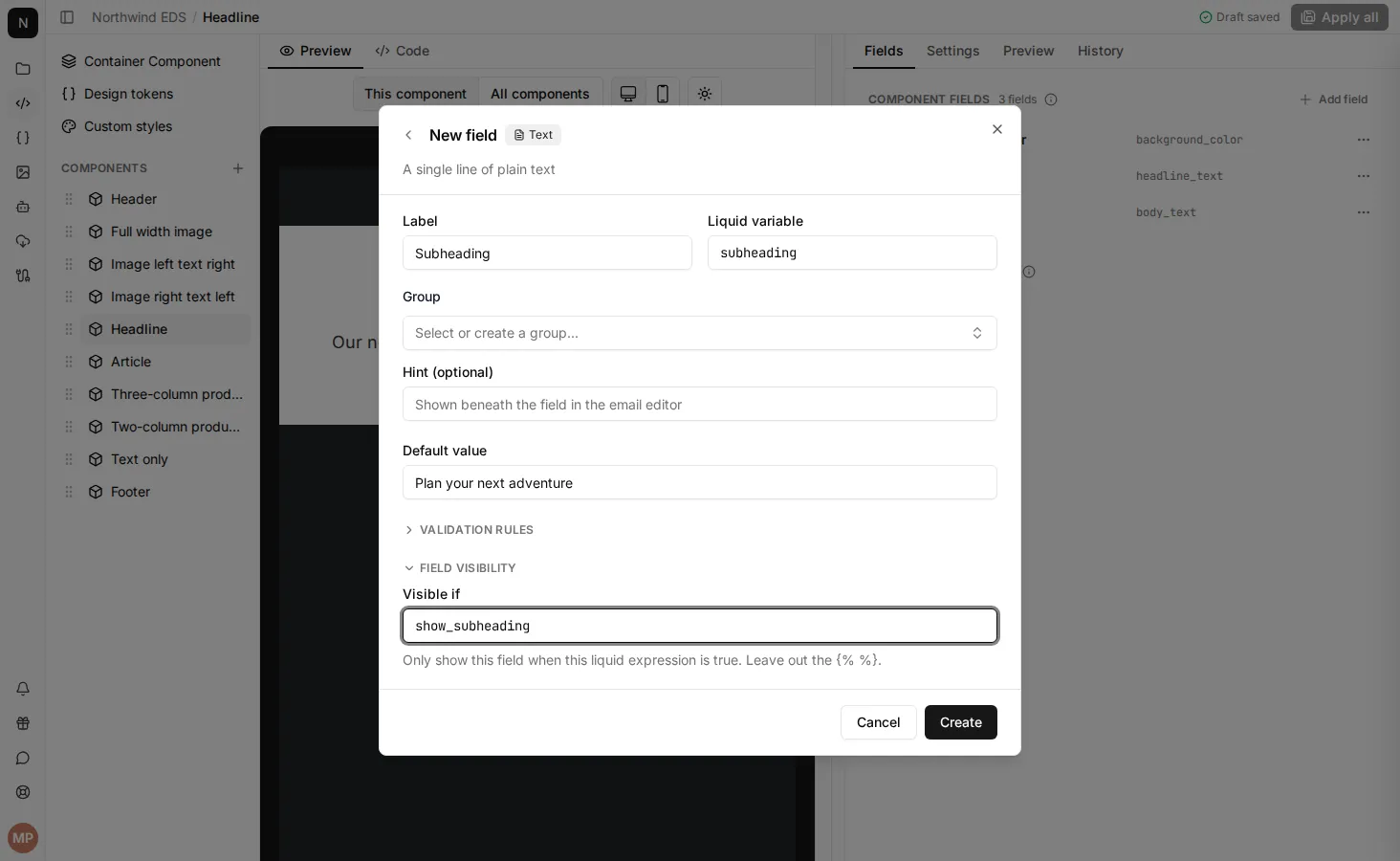Setting a field's visibility
