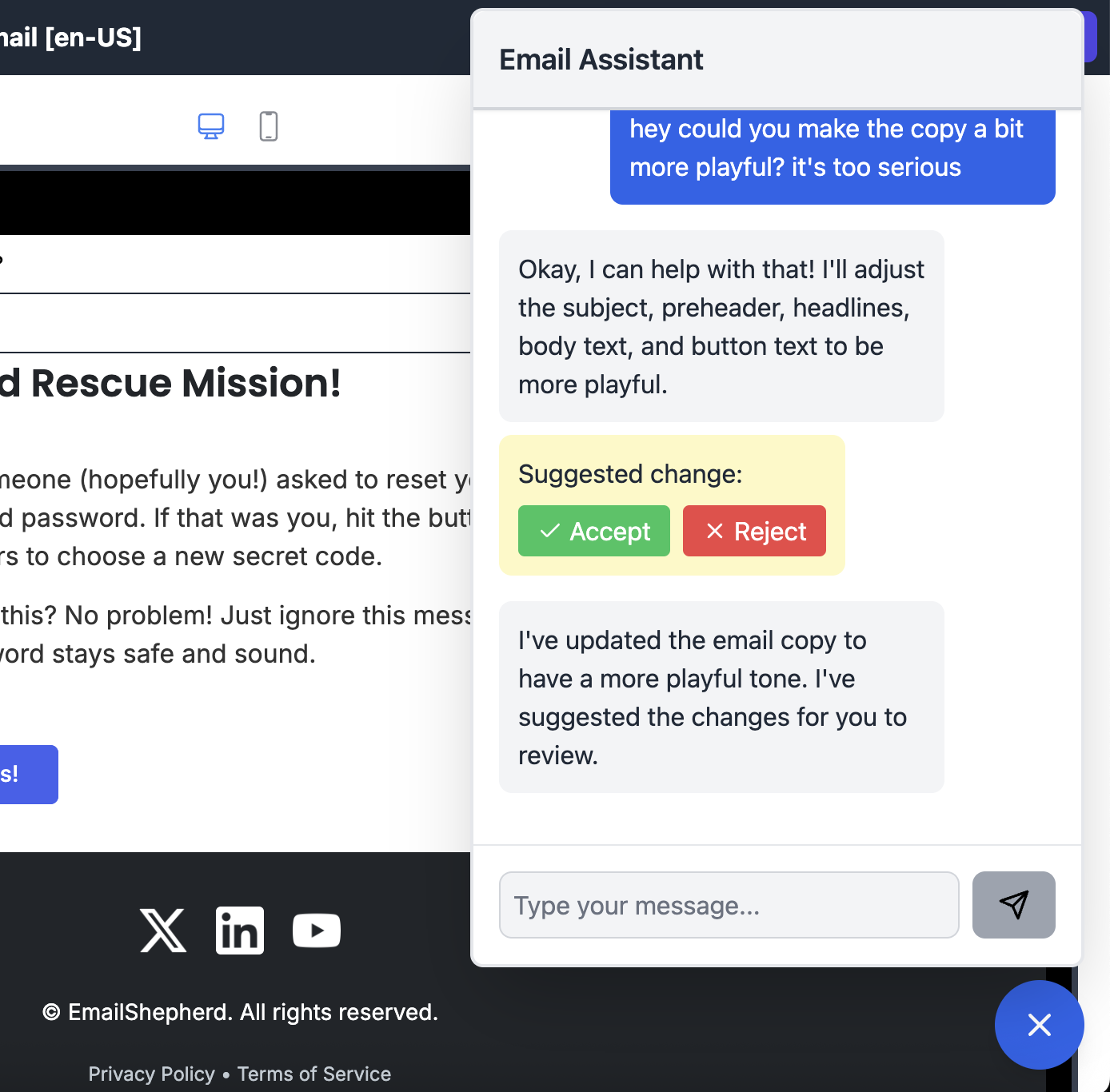 EmailShepherd's AI Copilot Chat